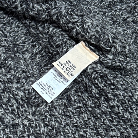 LL BEAN (M) 1912 Heritage Wool Blend Mockneck Sweater Charcoal Marled NWT Warm - Picture 9 of 11
